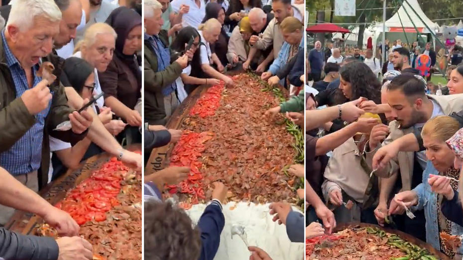 Bursa'da İlginç ve Benzersiz Gastronomi Deneyimi: 700 Kişi Aynı Tepside 50 Kilo İskender Yedi