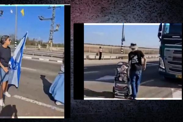 Akıl almaz görüntü! İsrail vahşete bebekleri de alet etti: TIR’ın önünü kesip…
